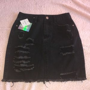 NWT High Waisted Black Denim Skirt